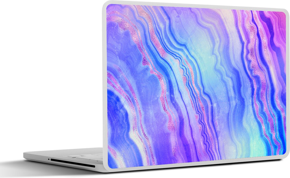 Laptop sticker - 15.6 inch - Neon - Edelstenen - Agaat - 36x27,5cm - Laptopstickers - Laptop skin - Cover