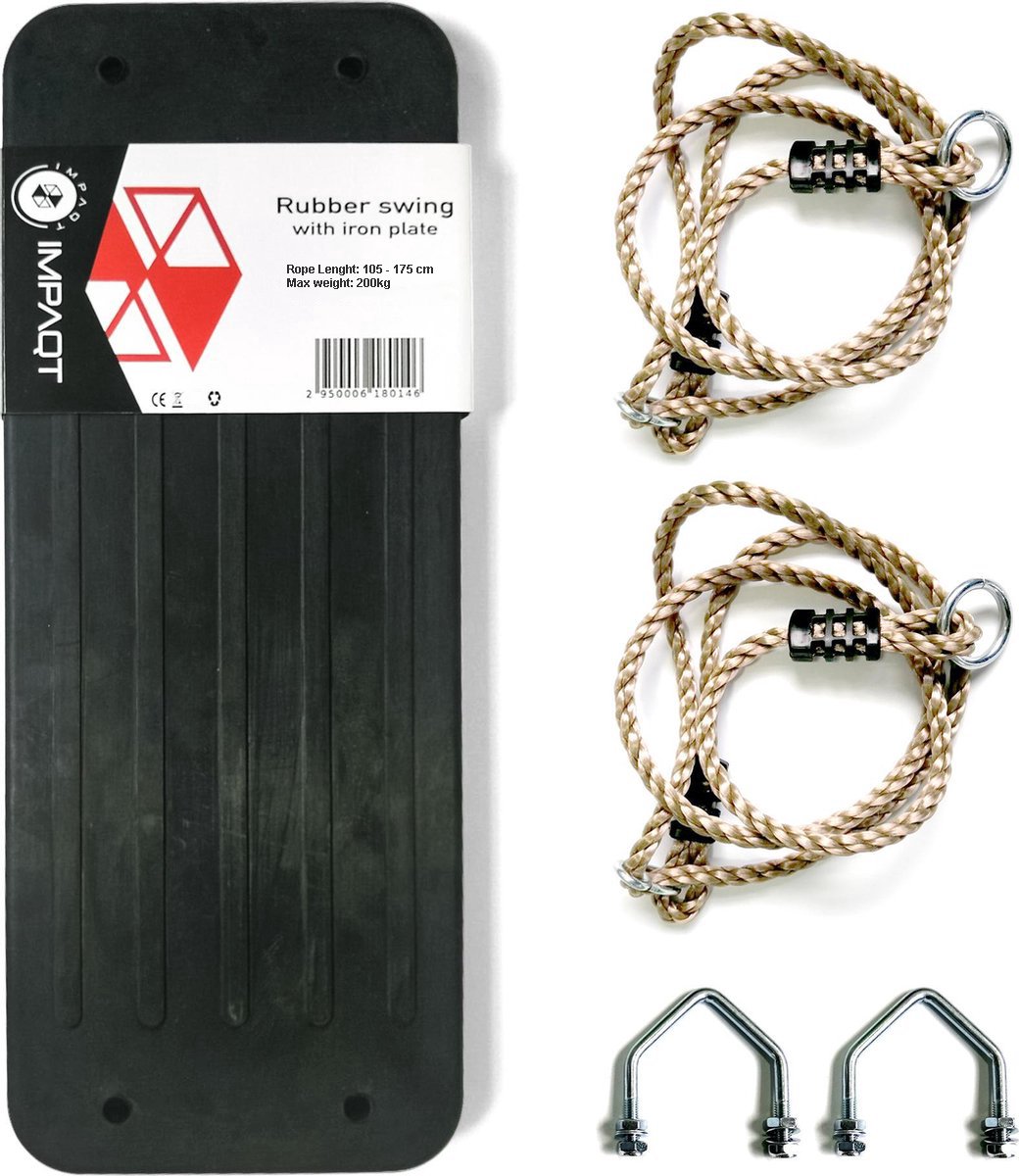 IMPAQT Schommel zitje rubber (stalen inlegplaat) Zwart — afbeelding 3
