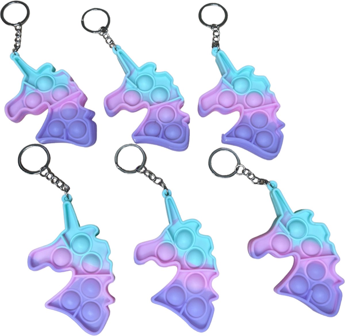 Uitdeelzakjes - Traktatie Uitdeelcadeautjes Kinderen- 6 x Unicorn Fidget Toys - fidget speelgoed - Cadeautjes-Klein Speelgoed