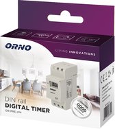 ORNO Digitale tijdschakelaar - DIN rail schakelklok  -16A 3600W -16 tijdprogramma's; dagelijkse of wekelijkse cyclus; 12- of 24-uursmodus; LCD