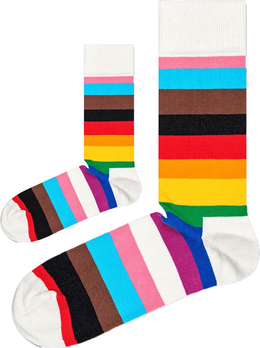 Goedkoopste Eenmannenkado Zo Vader Zo Zoon/Dochter sokken Happy Stripes | Maat Vader 41 - 46 | Kind 2 - 3 jaar