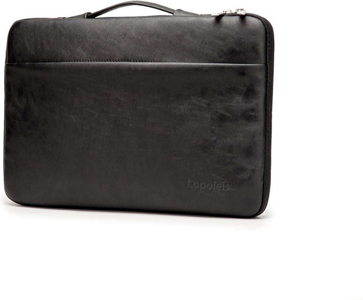 Lopoleis® Leren Laptoptas 15.6 inch – Zwart – Luxe Laptophoes – Laptop sleeve – Geschikt voor Macbook Air & Pro – PU leer