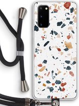 Case Company® - Coque Samsung Galaxy S20 avec Cordon - Terrazzo N°4 - Protection de Téléphone avec Cordon Zwart - Tous les Côtés et sur la Protection des Bords de l'Écran