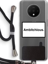 Case Company® - Hoesje met koord geschikt voor OnePlus 7T hoesje met Koord - Ambitchious - Telefoonhoesje met Zwart Koord - Bescherming aan alle Kanten en Over de Schermrand