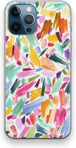 Case Company® - iPhone 12 Pro hoesje - Watercolor Brushstrokes - Soft Cover Telefoonhoesje - Bescherming aan alle Kanten en Schermrand