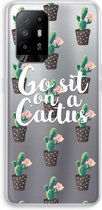 Case Company® - Hoesje geschikt voor Oppo A94 5G hoesje - Cactus quote - Soft Cover Telefoonhoesje - Bescherming aan alle Kanten en Schermrand
