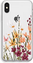 Case Company® - Hoesje geschikt voor iPhone XS hoesje - Painted wildflowers - Soft Cover Telefoonhoesje - Bescherming aan alle Kanten en Schermrand