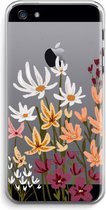Case Company® - Hoesje geschikt voor iPhone 5 / 5S / SE (2016) hoesje - Painted wildflowers - Soft Cover Telefoonhoesje - Bescherming aan alle Kanten en Schermrand