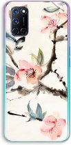 Case Company® - Hoesje geschikt voor Oppo A52 hoesje - Japanse bloemen - Soft Cover Telefoonhoesje - Bescherming aan alle Kanten en Schermrand