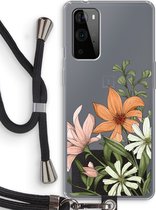 Case Company® - Hoesje met koord geschikt voor OnePlus 9 Pro hoesje met Koord - Floral bouquet - Telefoonhoesje met Zwart Koord - Bescherming aan alle Kanten en Over de Schermrand
