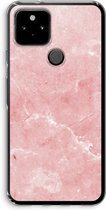 Case Company® - Hoesje geschikt voor Google Pixel 5 hoesje - Roze marmer - Soft Cover Telefoonhoesje - Bescherming aan alle Kanten en Schermrand