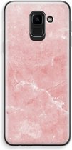 Case Company® - Hoesje geschikt voor Samsung Galaxy J6 (2018) hoesje - Roze marmer - Soft Cover Telefoonhoesje - Bescherming aan alle Kanten en Schermrand