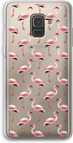 Case Company® - Hoesje geschikt voor Samsung Galaxy A8 (2018) hoesje - Flamingo - Soft Cover Telefoonhoesje - Bescherming aan alle Kanten en Schermrand