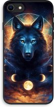 Case Company® - Hoesje geschikt voor iPhone SE 2020 hoesje - Wolf Dreamcatcher - Biologisch Afbreekbaar Telefoonhoesje - Bescherming alle Kanten en Schermrand