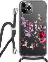 Case Company® - Hoesje met koord geschikt voor iPhone 11 Pro Max hoesje met Koord - Mooie bloemen - Telefoonhoesje met Zwart Koord - Extra Bescherming aan alle Kanten en Over de Schermrand