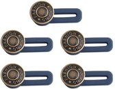 Premium Knoopsgat Verlenger 5 Stuks Brons | Broekverbreder | Jeans Broek Verbreder | Broekverbredende Knoop | Zwanger Buikband | Zwangerschapsbroek Verbreder | Knoopsgaten Elastiek