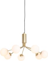 QAZQA coby - Art Deco Hanglamp eettafel voor boven de eettafel | in eetkamer - 7 lichts - Ø 65 cm - Goud/messing - Woonkamer | Slaapkamer | Keuken