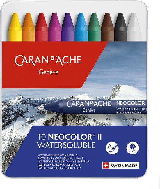 Caran D'Ache Neocolor I Classico - Pastello A Cera Nero, Qualità Artistica Per Disegno E Pittura