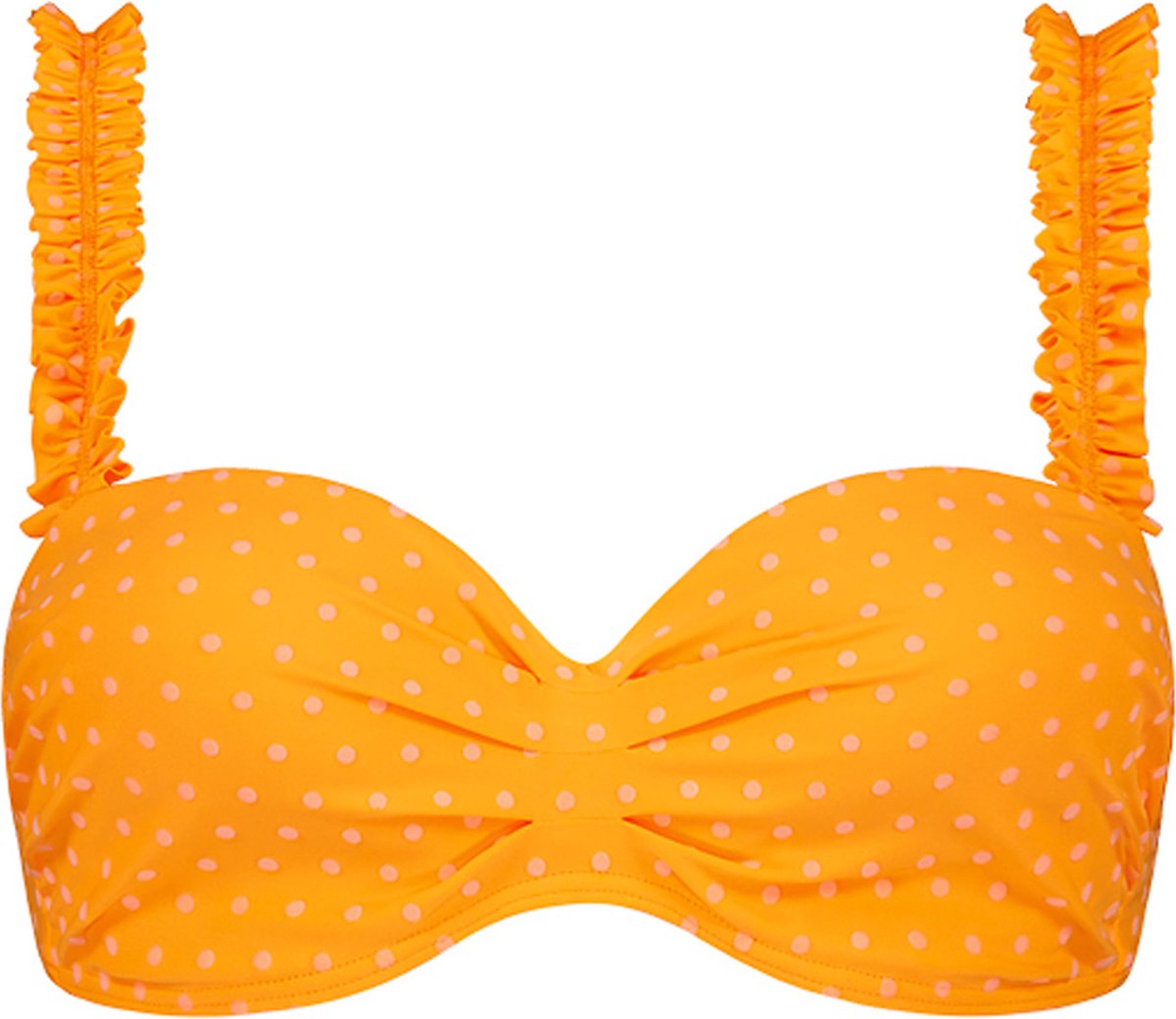 Beachlife Velvet Dot multiway bikinitop - Oranje - Gestipt