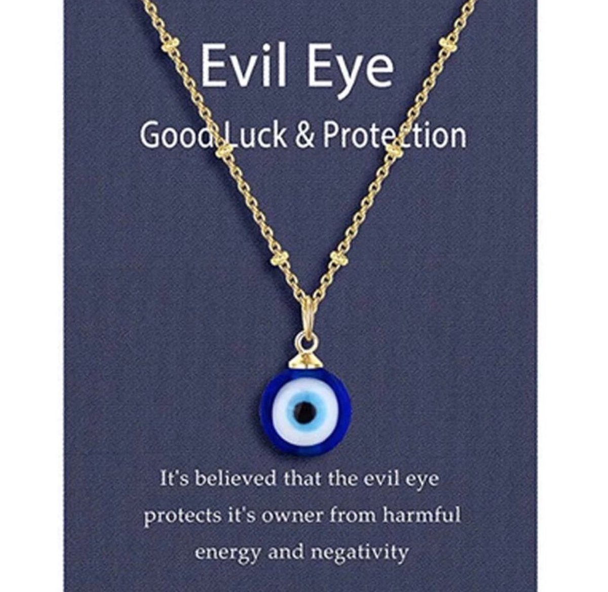 evileye – evil – eye – bleu evileye – collier – unisexe – couleur or –  chance –... | bol.com