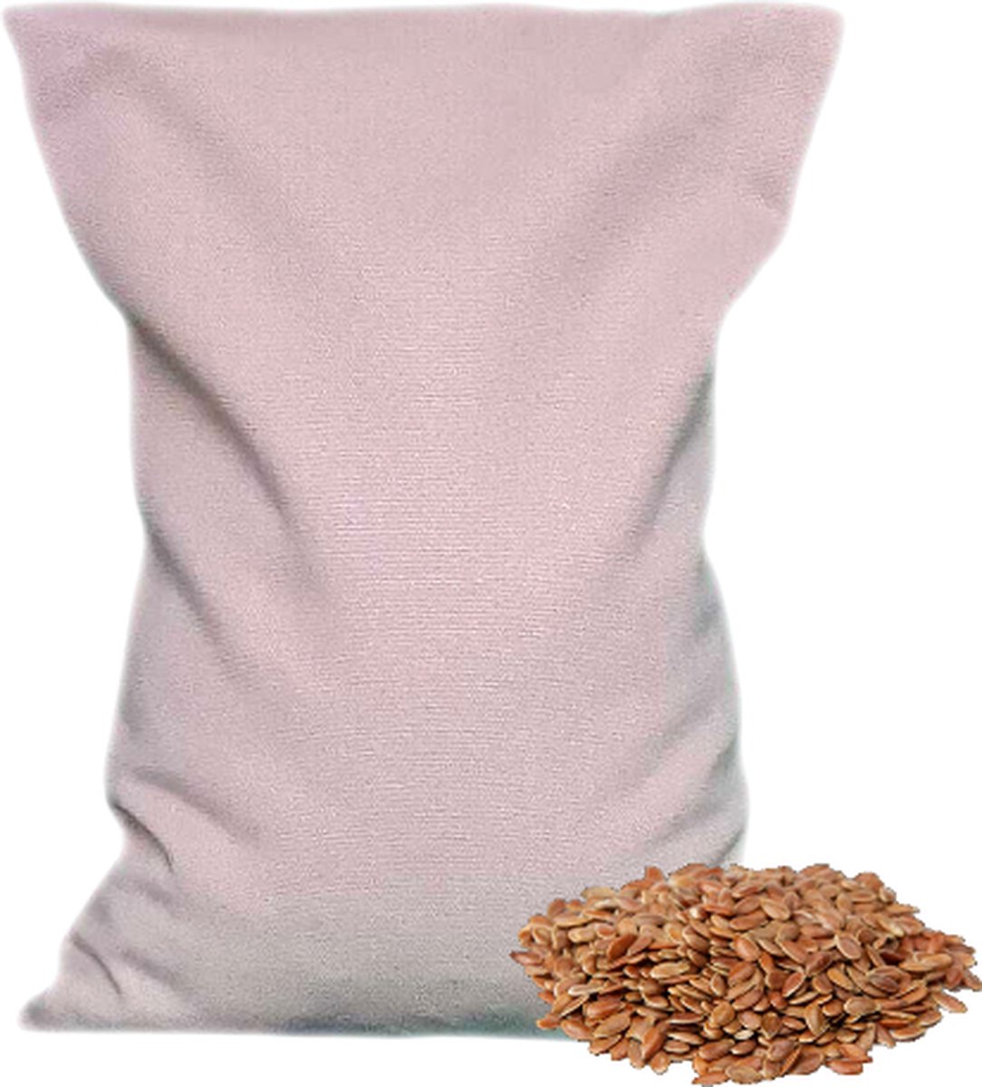 Goedkoopste Ecologisch Lijnzaadkussen 30 x 20 cm (taupe), voor soepele spieren en ontspanning - Zand bruin - wasbaar hoesje