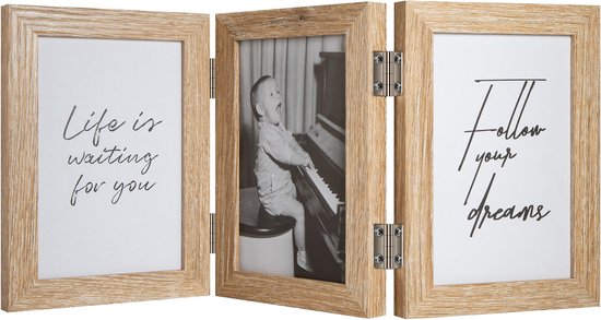 Fotolijst - Henzo - Piano Triple Swing Portrait - Collagelijst voor 3 foto's - Fotomaat