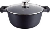 Bol.com soeppan/ braadpan 30 cm met glazen deksel aluminium geschikt voor inductie- soep pan- braad pan aanbieding