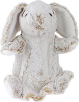 Pluche bruine konijn/haas handpop knuffel 25 cm - Konijnen/hazen bosdieren knuffels - Poppentheater speelgoed kinderen