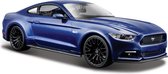 Modelauto Ford Mustang 2015 blauw 18 cm schaal 1:24 - speelgoed auto schaalmodel