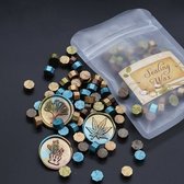 100 Stuks Wax Melts voor Stempelen - Brons Goud Blauw - Hobby Kaarten