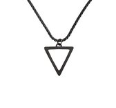 Collier homme triangle noir acier inoxydable - Spear Necklace homme contemporain - avec coffret cadeau de Mauro Vinci