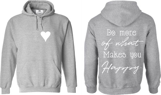 Sweat à capuche gris clair-faites plus de ce qui vous rend heureux-Taille XL