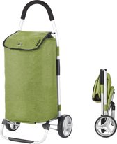 ShoppingCruiser Foldable Boodschappentrolley 45 ltr - Opvouwbare boodschappenwagen - Afneembare boodschappentas - Groen