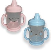 Drinkbeker Set Roze Blauw Peuter - Anti Lek Beker - Drinkbeker baby - Sippy Cup - Kinder Tuitbeker - Tom & Zoe