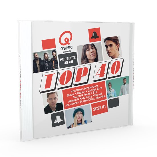 CD hoes met 'Qmusic presenteert: Het Beste Uit De Top 40 2022 #1'. Bevat artiesten als Kris Kross Amsterdam, Suzan & Freek.