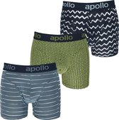 Apollo Boxers Shorts Hommes Blue / Vert Imprimé 3-pack