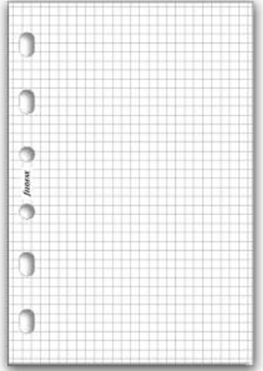 Filofax - vulling pocket - notitiepapier wit geruit