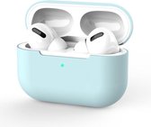 Jumada's Apple Airpods hoesje -"Geschikt" voor Airpods Pro - Softcase - Licht Blauw - Beschermhoesje