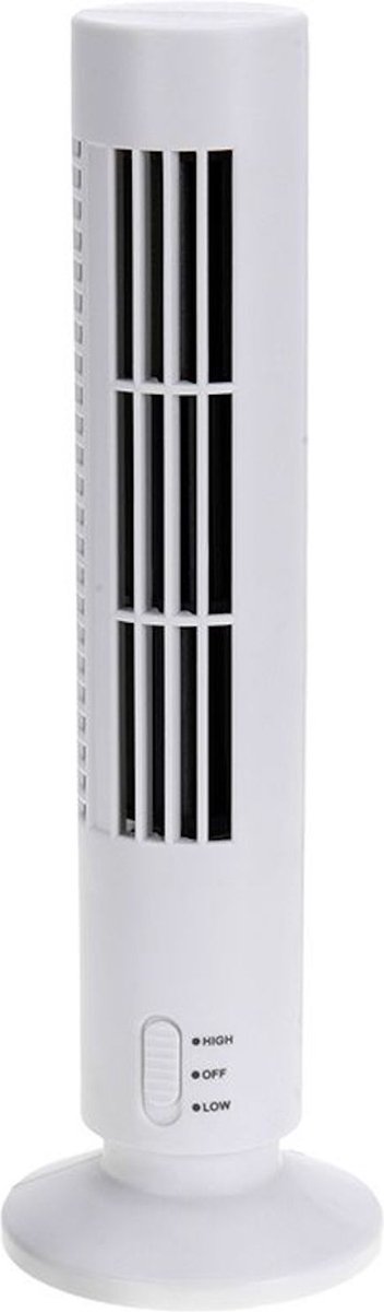 Oneiro’s Luxe USB Toren ventilator 33 cm - wit - computer - laptop - afkoeling - zomer – tuin –– zomer – tuinaccessoires – koelen – ventilatoren – verkoeling – elektronica – luchtbehandeling – klimaatbeheersing – vloerventilator – tafelventilator