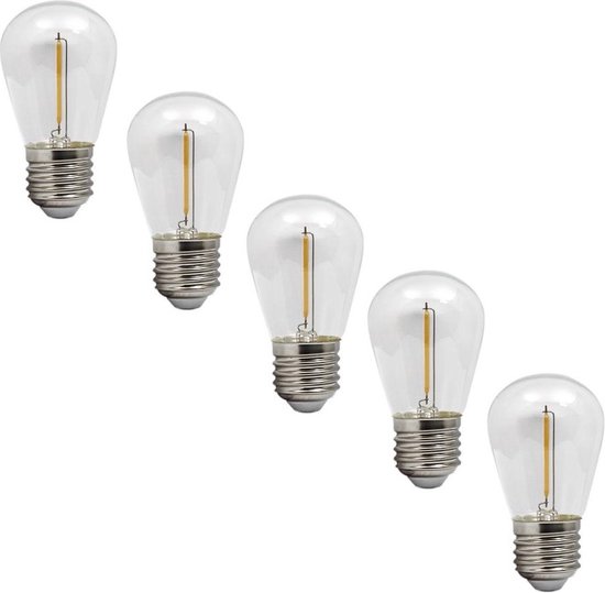 Lampe boule E27 5 pièces blanc chaud, Lampe halogène LED 1W=10W, 2700K -  230V 