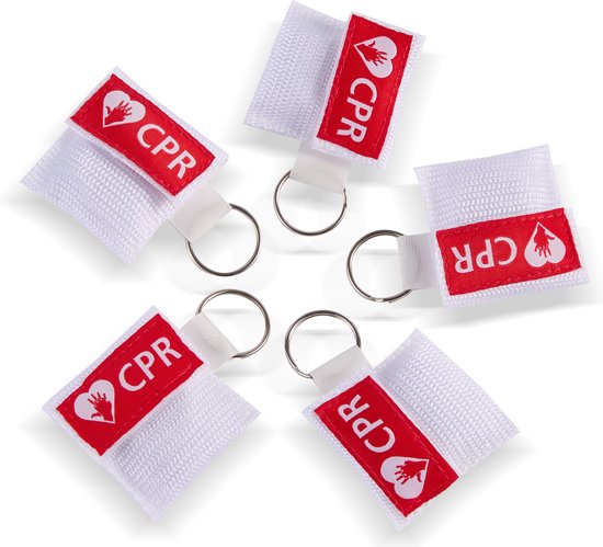 Dinilu - 10 x Reanimatiemaskers in Witte Sleutelhangers
