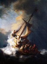 Rembrandt Van Rijn - Christ In The Storm On The Sea Of Galilee, Christus in de Storm op het Meer van Galilea Canvas Print