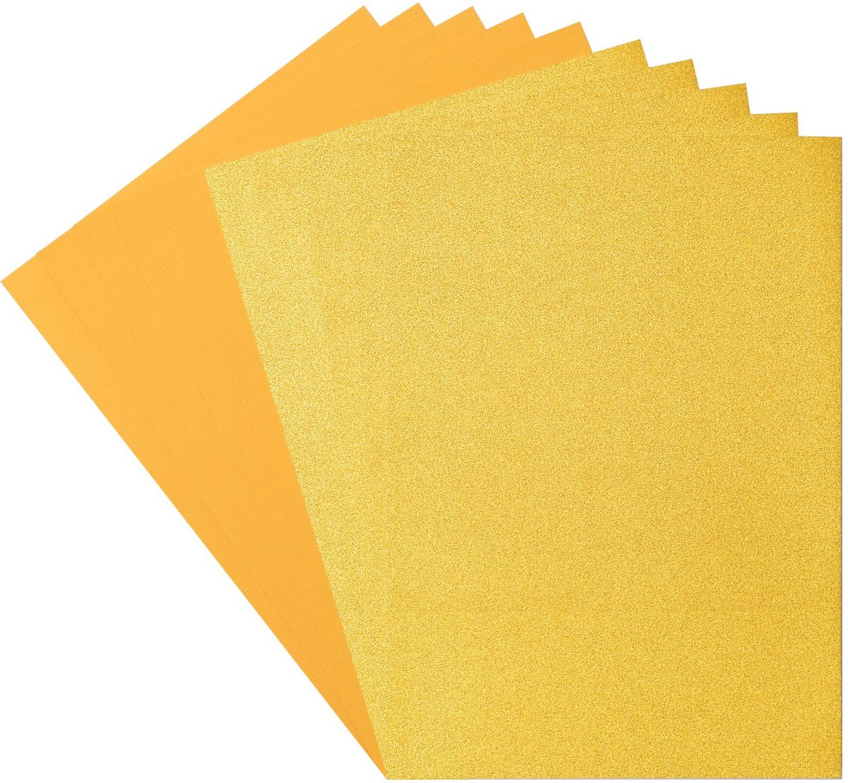 Florence Cardstock en Glitterpapier - A4 - Geel - Yellow Gold/Bee - 2 x 5 vellen - 216g / 250g