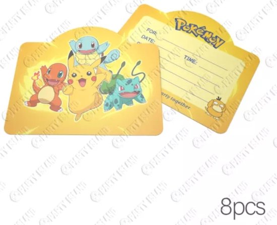 Invitations Pokemon 8 Pieces Fete D Enfants Pokemon Invitations De Fete Bol Com