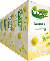 Pickwick Herbal Camomile Kruidenthee met Kamille (80 Theezakjes, 100% Natuurlijk), Cafeïnevrij, 4 x 20 Zakjes