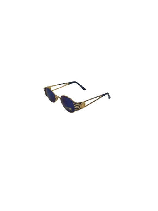 Zonnebril LORENZO - UV 400 - Goud / Blauw - Trendy bril met gouden look - Normaal Model - Shades - Heren van LORENZO — afbeelding 2