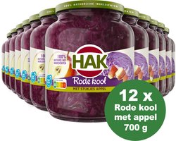 HAK Rode Kool Appel OPP - Tray 12x710 gram - Beste uit de Test Consumentenbond 2023 - Vegan - Plantaardig - Vegetarisch - Gemaksgroenten - Groenteconserven