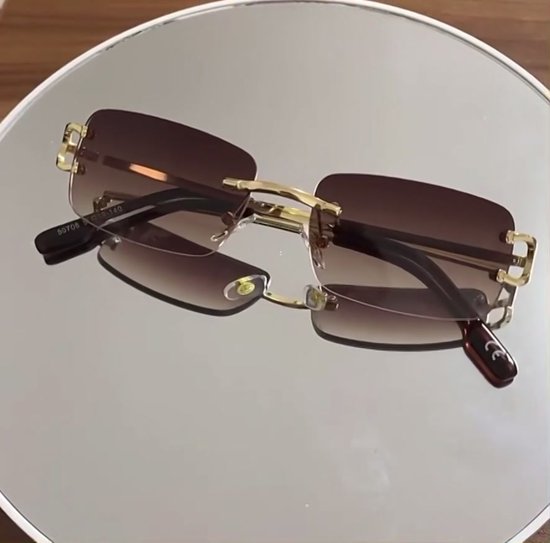 Heren zonnebrillen - Gold Brown - Dames zonnebrillen - Sunglasses - Luxe  design - U400... | bol.com