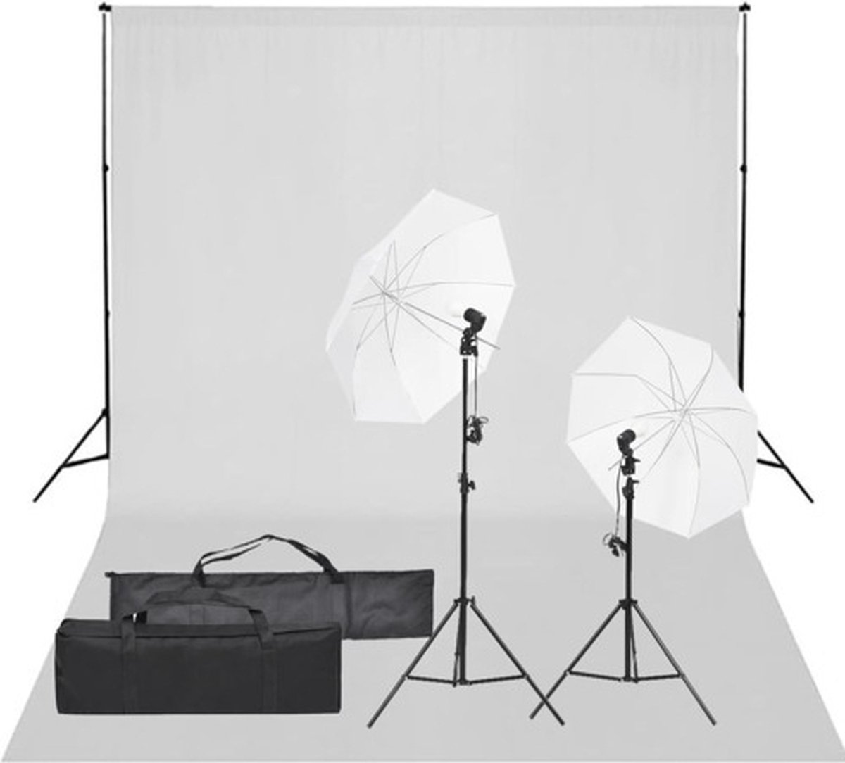 vidaXL - Fotostudioset - met - verlichtingsset - en - achtergrond