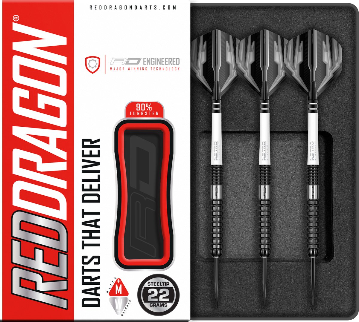 RED DRAGON - Carnage 2: Steeltip Tungsten Dartpijlen Professioneel - 22 gram